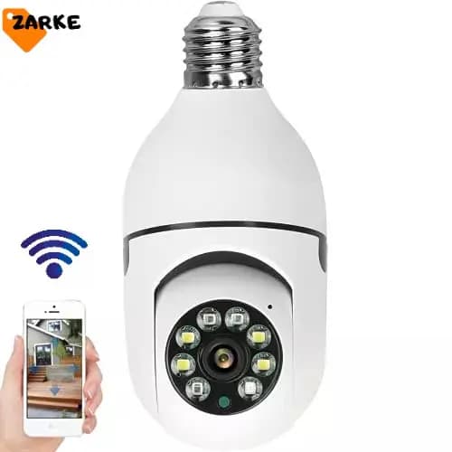Câmera segurança wifi ip sem fio 355 encaixe lampada aplicativo  visão noturna segurança