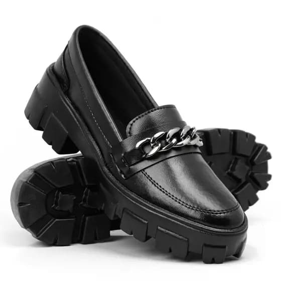 Mocassim Feminino Oxford Sapatilha Casual Tratorada Blogueira