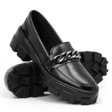 Mocassim Feminino Oxford Sapatilha Casual Tratorada Blogueira
