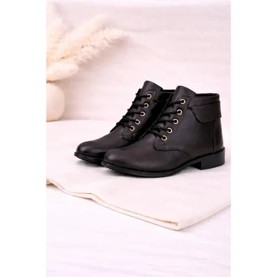 Bota Feminina Elegante Casual Cano Baixo Com Cadarço