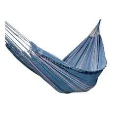 Rede Descanso Rede De Dormir Rede De Descanso Azul Com Listras Coloridas - Rede Barata Na Promoção