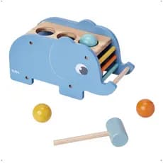 Brinquedo Bate Martelo Elefante em Madeira Buba Cloudy