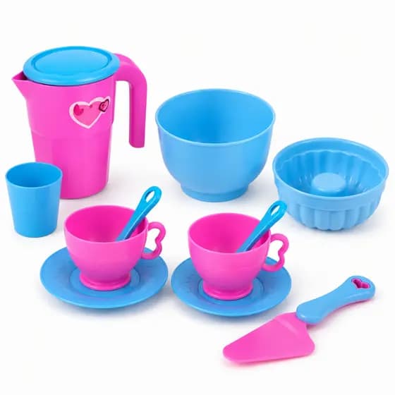 Kit Confeiteira Forma de Pudim com Espátula Tigela Jarra e Copos Brinquedo Infantil Faz de Conta