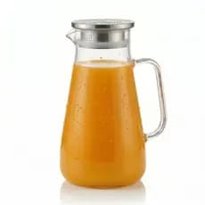 Jarra de Vidro Hermética 1,7L Tampa Inox Água Suco Resistente