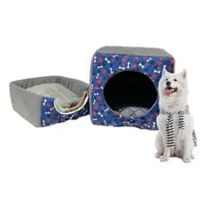 Casinha Caminha Toca Grande Iglu 3 Em 1 Para Gato Cachorro C/ Almofada Removível