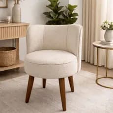Cadeira Orgânica Olga Boucle Cor Bege Sala de Jantar Luxo Confortável