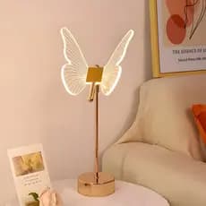 Candeeiro de mesa borboleta  3 Cores Lâmpada Abajur Mesa Com Barra Led Quarto Sem Fio luz noturna nórdica para quarto