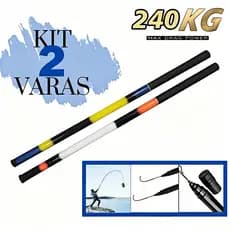 Kit Pesca Completo 240KG - Vara de pesca telescópica de fibra de vidro