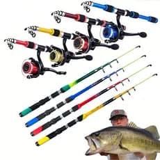 Kit 1-4 Vara De Pesca 60-120lbs Completa Com Molinete Esportiva Ao Ar Livre Robalo Portátil Com Linha