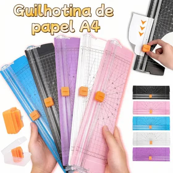 Guilhotina Cortador De Papel A4 Lâmina Resistente Portátil Fácil Manuseio para Escritório,Scrapbook e Artesanato