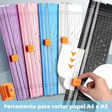 Cortador de Papel Portátil Guilhotina A4/A5 Máquina de Corte para Scrapbook e Escritório, com Lâmina Serrada