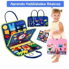 Livro de Feltro Montessori Brinquedo Educativo Infantil Quadro de Atividades Brinquedo Sensorial Presente para Crianças