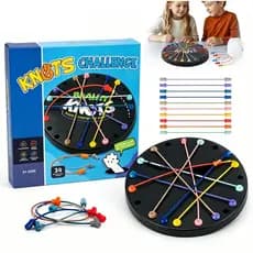 Desafio das Cordas Jogo de Tabuleiro, Brinquedo Educativo Quebra-Cabeça, Interação Pais e Filhos, Estimula Lógica e Foco