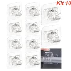 Kit 10 Peças Suporte De Varão De Cortina Adesivo Gancho Cortina Doméstico Alto Resistente E Durável À Prova D'água