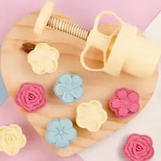 Kit Ejetor Molde Para Massas Brigadeiro e Doces Blue Star Max Flor Coração Arabesco Docinhos Gourmet