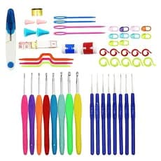 Conjunto de crochê profissional de 53/14 peças, incluindo ferramentas de tricô e agulhas de crochê.
