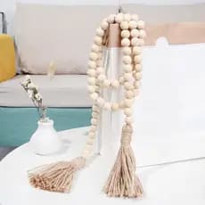 Cordão De Contas Com Borla De Tronco Corda Naturais Enfeites Feitos À Mão Decoração De Casa Parede Pingente De Cortina M