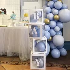 4 Cubos Baby Pintado / Decoração de Festa / Decoração Chá de Bebê e Revelação 30CM