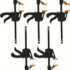 Grampos F de Plástico 10cm, Liberação Rápida e Ajustável, Ideal para Marcenaria e Projetos DIY