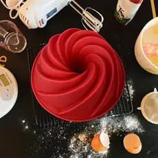 Molde espiral de Silicone para bolo, pudim, assadeira, molde para bolo, tigela adequada para forno, fritadeira de ar