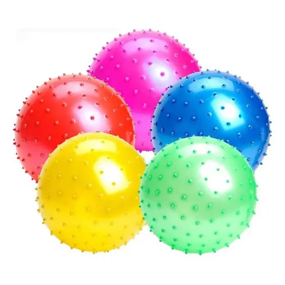 Kit com 10 /20/30/40/50/Bola De Massagem Texturizada 18 CM  Inflável Brinquedo Vinil Pilates Fisioterapia