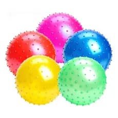 Kit com 6/ 12 Bola De Massagem Texturizada 18 CM  Inflável Brinquedo Vinil Pilates Fisioterapia