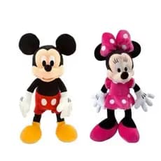 Boneca Minnie e Mickey D Pelúcia 30cm C/MUSICA Brinquedo Interativo Decorativo Festa Presente
