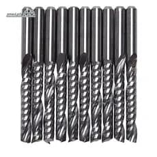 10 Peças Brocas De Roteador Cnc 3.175x22mm Flauta Única Espiral Carboneto Bits Fresa