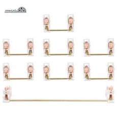 Estabilizador Montado Em Placa Banhado A Ouro Para Teclado Mecânico Personalizado 2U 6.25U (Branco Rosa)