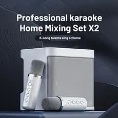 Caixa de Som Bluetooth Karaokê Com Dois Microfones Áudio profissional de alta Qualidade e Alta Fidelidade