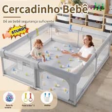 Cercadinho Bebê Grande Chiqueirinho Infantil Cercado Portátil Dobrável de Seguro e Protegido