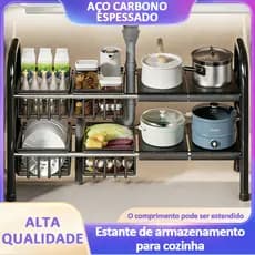 Organizador para Debaixo da Pia Retrátil | Com Cestos e Camadas Ajustáveis