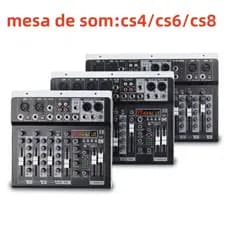 mixer De Áudio Portátil Profissional De 4/6/8 Canais , Estação De Som , MP3 digital , Entrada De Computador , Potência