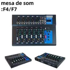 Mesa De Som Pro 7 Canais Misturando Console De Efeitos Usb 48V Phantom Stage