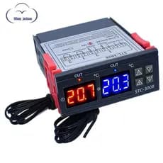 Controlador De Temperatura Digital Duplo STC-3008 , Termostato De Saída De Dois Relés , Aquecedor Com De Sonda 12V