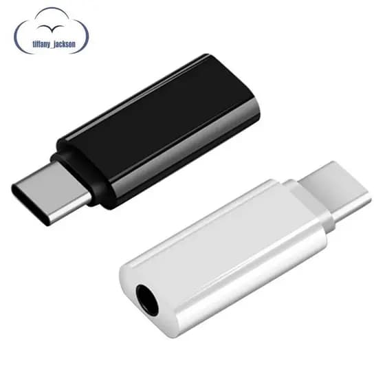 2 Pçs Tipo-C Para 3.5mm Jack Conversor Fone De Ouvido Adaptador De Áudio Cabo USB Fêmea Aux