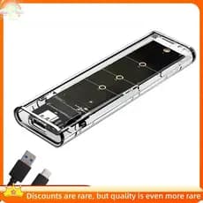 【new】Capa SSD De Protocolo Duplo M . 2 NGFF Transparente USB Tipo C 10 Gbps PCI-E M2 Caixa De Disco Rígido Externo