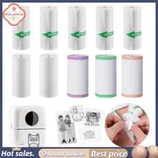 10 Rolos De Papel Adesivo Autoadesivo Térmico , Para Mini Impressora De Recibos De Adesivos , Térmica Portátil De Bolso