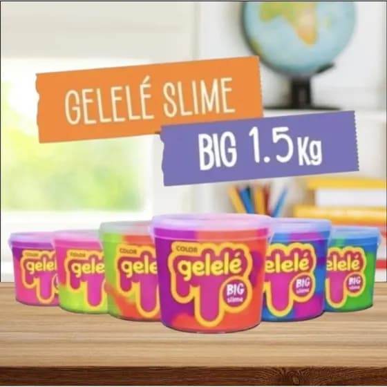 Massinha Slime Big Balde Gigante Gelele Balde 1,5 KG - Doce Brinquedo
