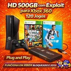 120 Jogos para Xbox 360 - HD Externo 500GB com Exploit - Funciona em qualquer Xbox 360
