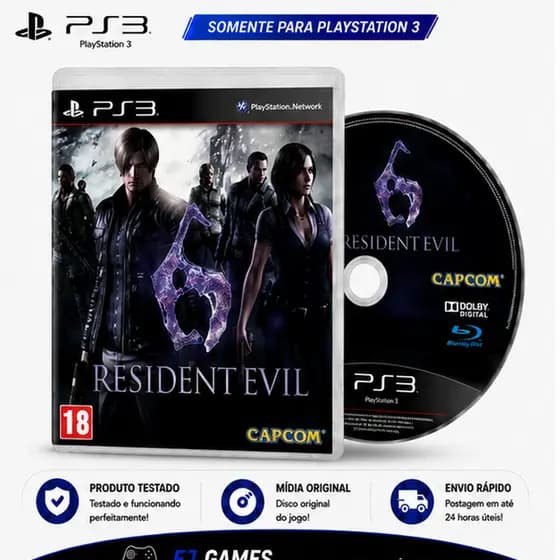Jogo Resident Evil 6 Midia Fisica Original Sony Ps3 Playstation 3