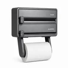 Porta-Rolos de Parede para Cozinha Organizador 3 em 1 Cinza