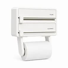 Porta Rolos de Parede Dispenser Organizador Prático Para Cozinha Moderna Branco