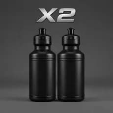 2 Garrafas Squeeze 500ml Academia Preta Plástica Atóxica Leve Portátil Sem Vazamento