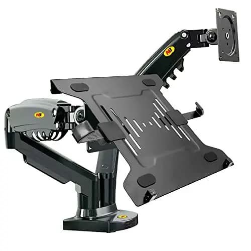 Kit Suporte NB F160 Nb Monitor 17 A 27 + Bandeja NB FP-02 Para Notebook 10 A 17 Cinza Grafite