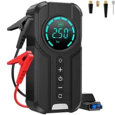 Compressor de Ar Portátil Inteligente Auxiliar de Partida função 4em1 PowerBank c Bateria Integrada