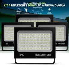 Kit Refletor LED 200W Holofote Max Alumínio Bivolt IP67 Cor da Luz Verde Alta Potência Prova D'Água