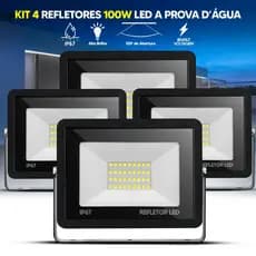 Refletor LED 100W Holofote Slim Bivolt IP67 Luz Branco Frio 6500K Alta Potência à Prova D'Água