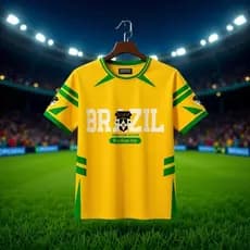 Camiseta De Futebol Brasileira Da Copa Do Mundo-Manga Curta Com Estampa digital 3d-Camisa Esportiva Masculina-Marca Mode