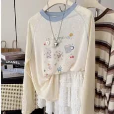 Impressão Dos Desenhos Animados Manga Longa raglan Proteção Solar cover-up Topo Feminino Verão Nova Camiseta zs30